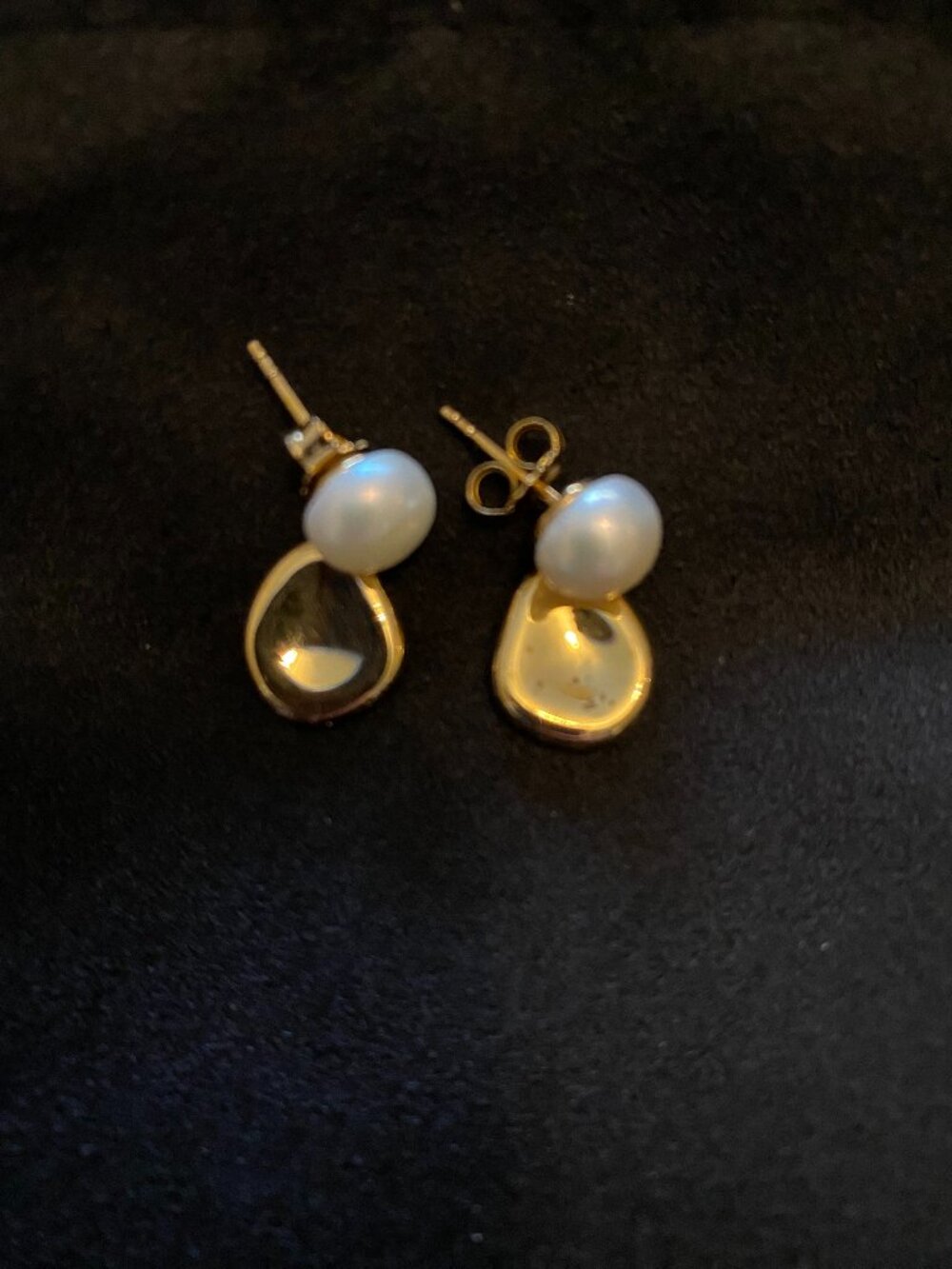 Mejuri Gold Vermeil and Pearl Drop Earrings